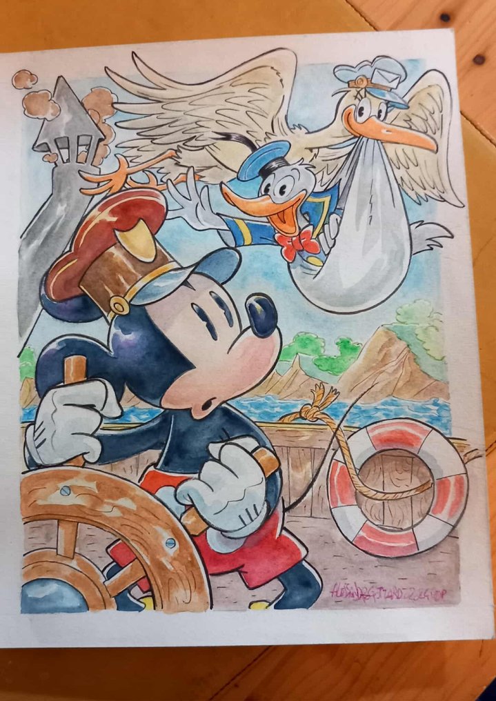 Alessandro Gottardo - 1 Watercolour - Mickey Mouse, Donald Duck - "In qualche modo arriva Paperino" - 2024 #4.3