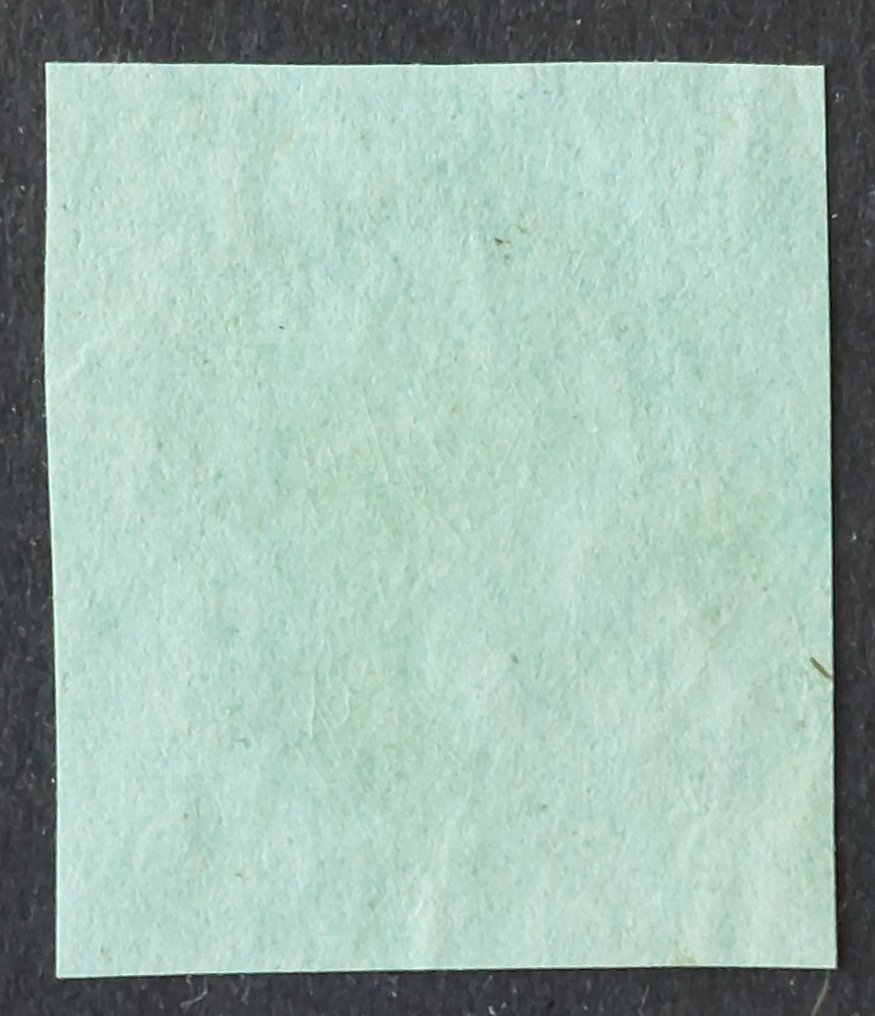 法国 1872 - 无齿Cérès，第三共和国，5厘米绿色-黄色带，蓝色边框，Cérès证书 - Yvert 53d #1.0