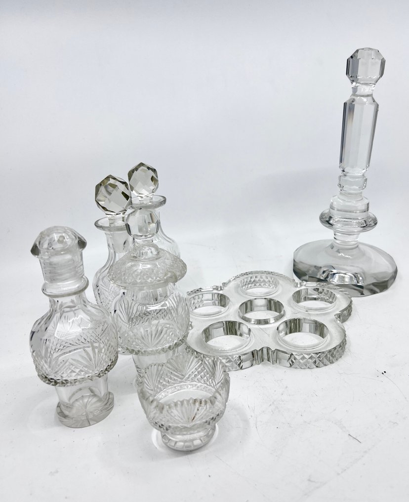 Cruet set - table set - Crystal - oil-vinegar-pepper-salt set #1.0