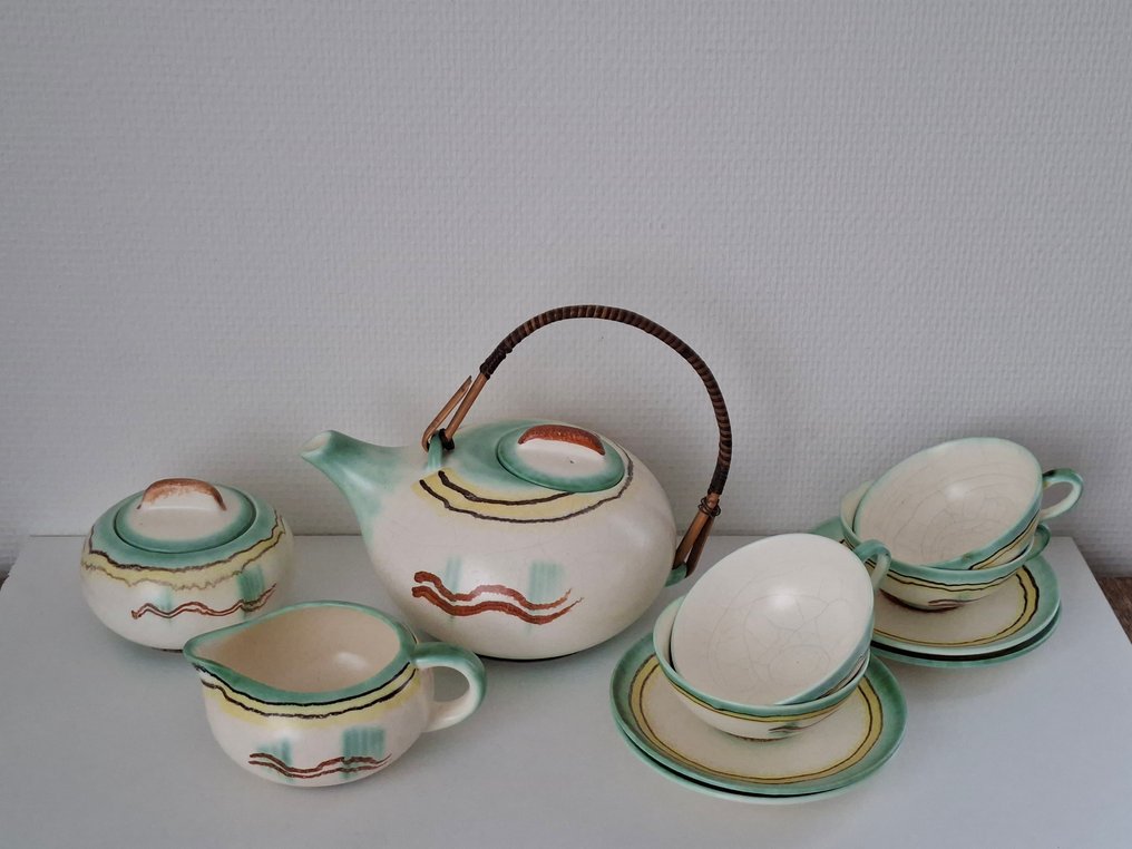 Elsterwerda - Serviço de chá (11) - Cerâmica - Art Deco os serviços #1.0