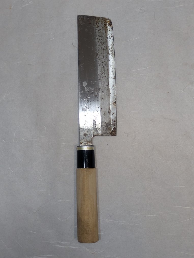 廚刀 - Kitchen knife set - 鐵, 鋼, 木 - 日本 - 传统和食切割刀具铭入・哲弘/勝弘/てんぐ #3.2