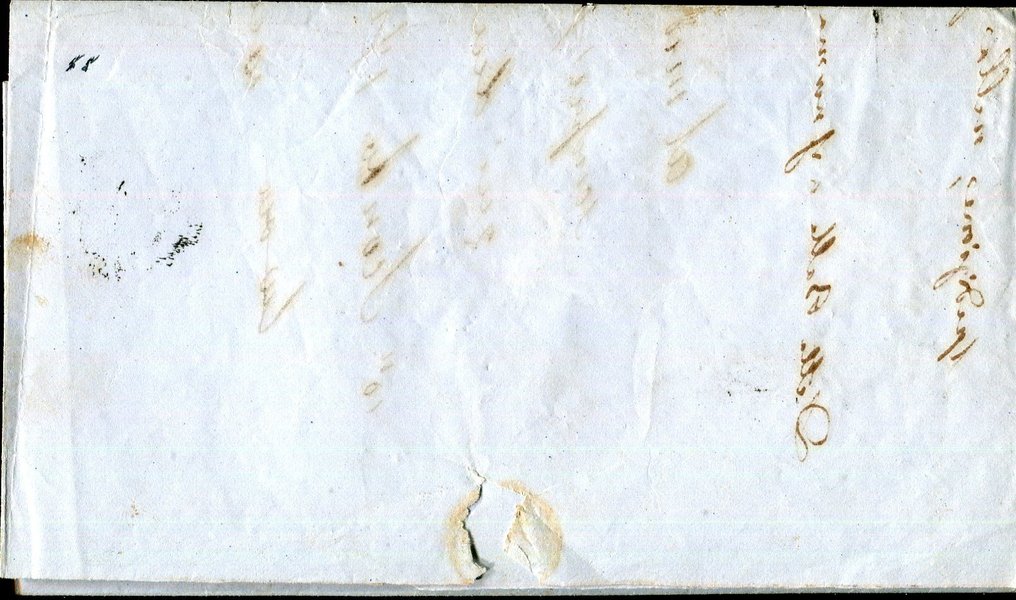 Αρχαία κράτη Ιταλίας - Lombardo Veneto 1850 - Επιστολή με ταχυδρομική σήμανση 30 λεπτών «Φτωχή Εκτύπωση» - Sassone 21c. #1.0