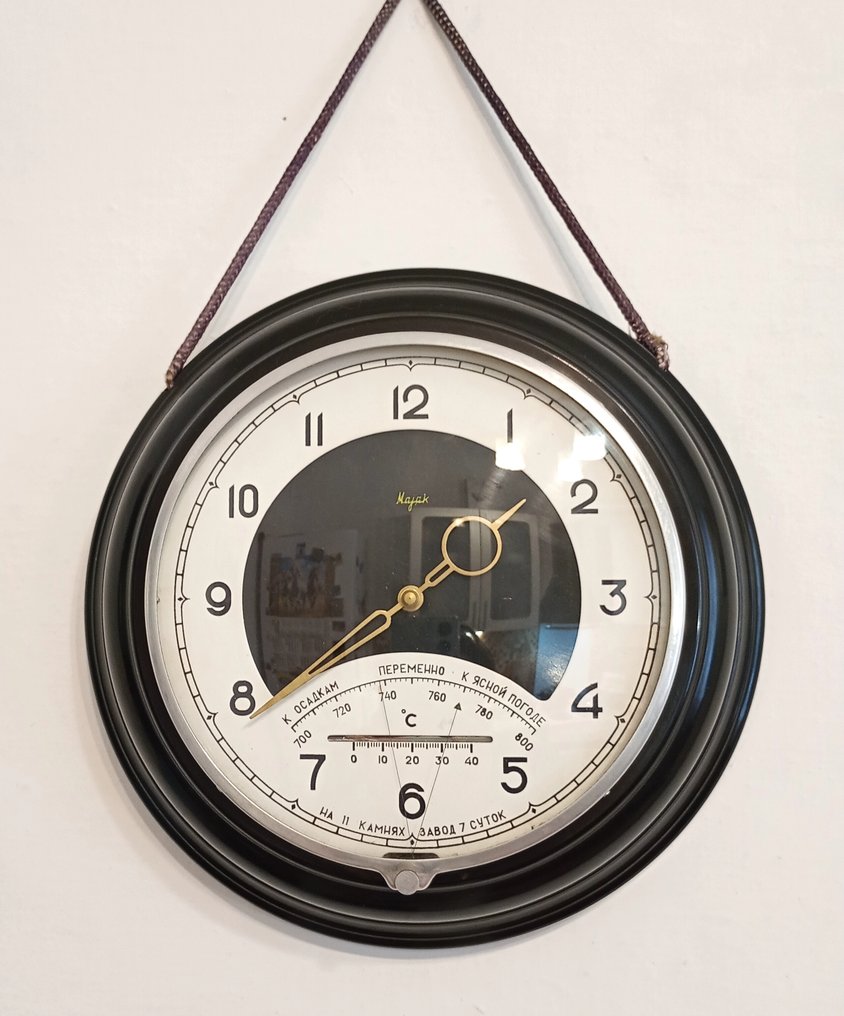 Ρολόι πλοίου, Σταθμός καιρικών συνθηκών καλύβας, 1972. - Serdobsk Horological Factory -   Βακελίτης, Γυαλί, Ορείχαλκος - Τελευταία δεκαετία του 20ού αιώνα #1.0