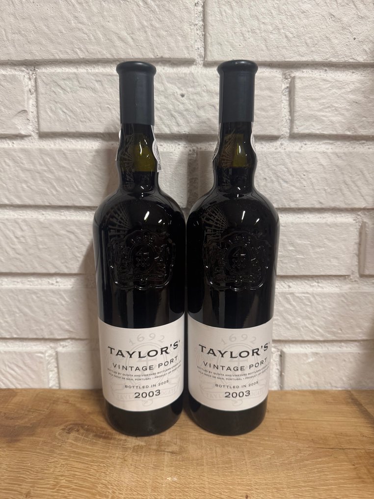 2003 Taylor's - Vintage Port - 裝瓶於 2005 -  斗羅河  - 2 瓶 (0.75L) #1.0