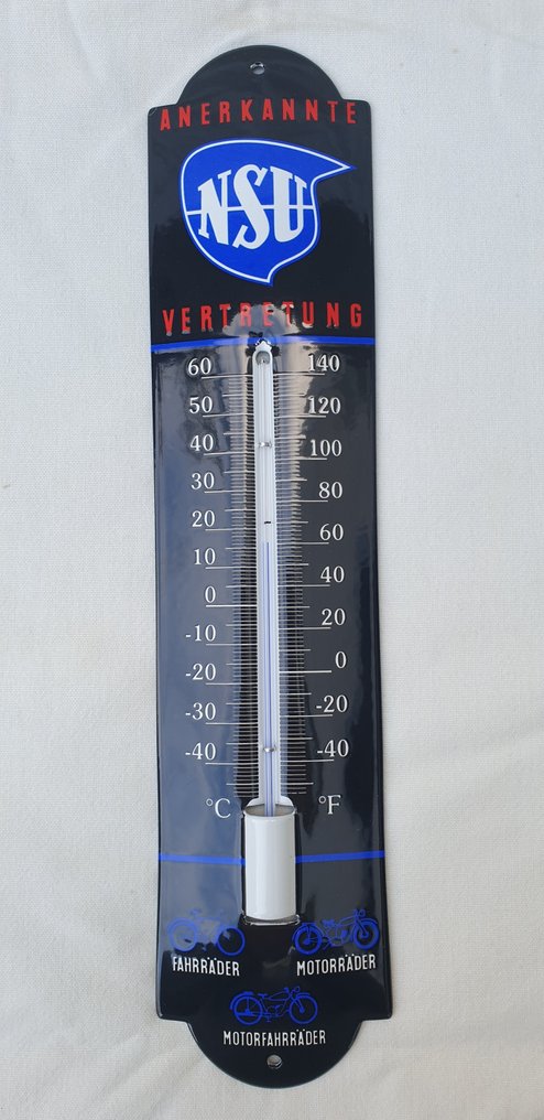 NSU - Termometer - Glas - Metall - Emaille #1.0