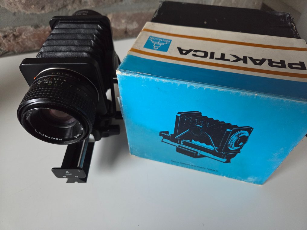 Sony, Praktica, Pentacon Practicar 1.8 50mm + balg + adapter PB-NEX + doos Obiektyw aparatu #2.1