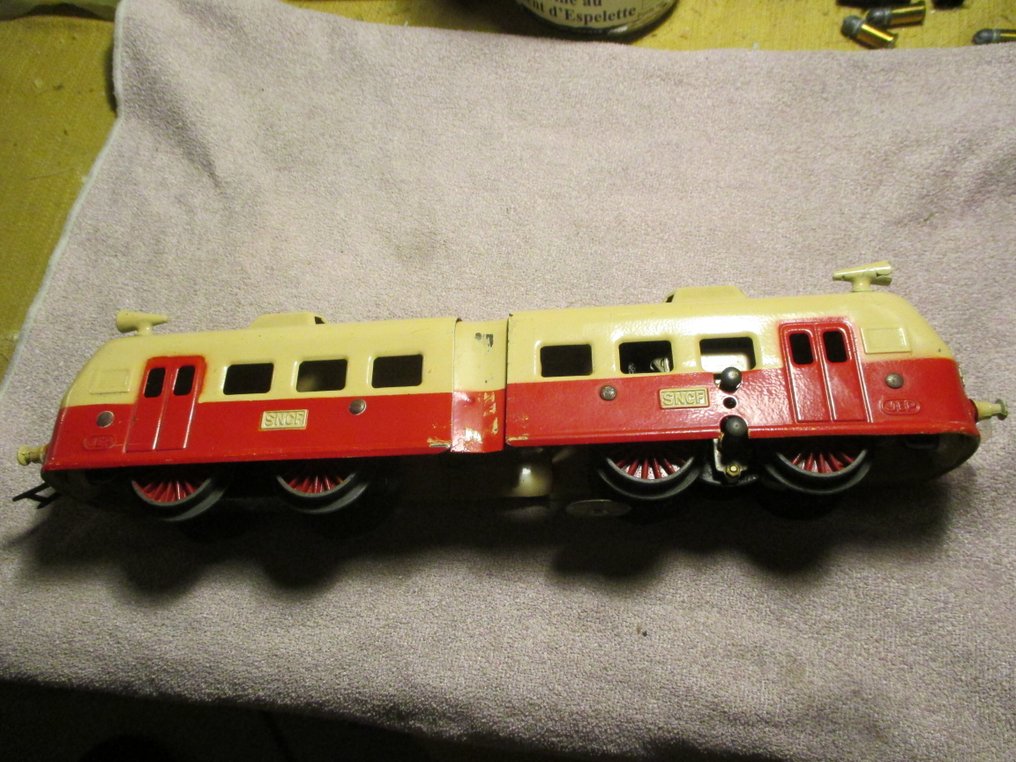 JEP 0 - Βαγόνι τρένου μοντελισμού (1) - Ρολάκι με μηχανισμό ατμού και δύο βαγόνια - SNCF #1.0