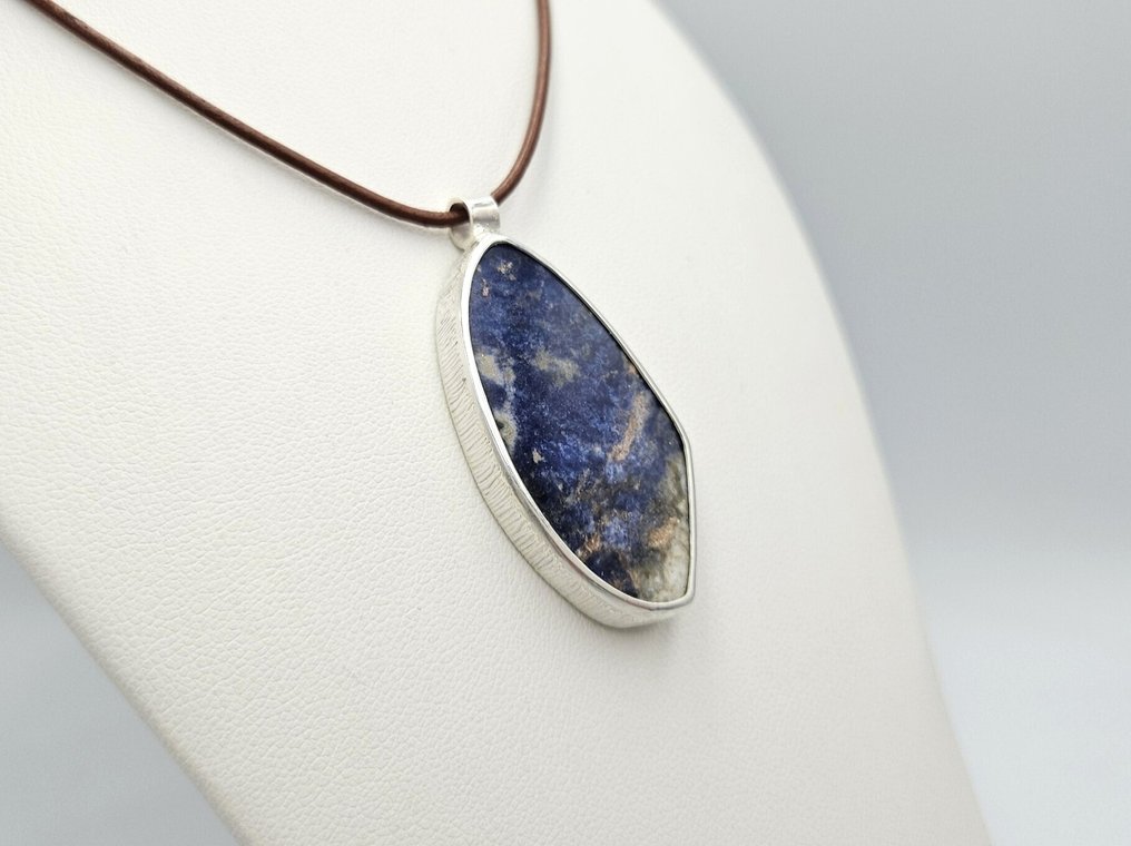 银 - 吊坠 - 稀有蓝色苏打石 #1.0