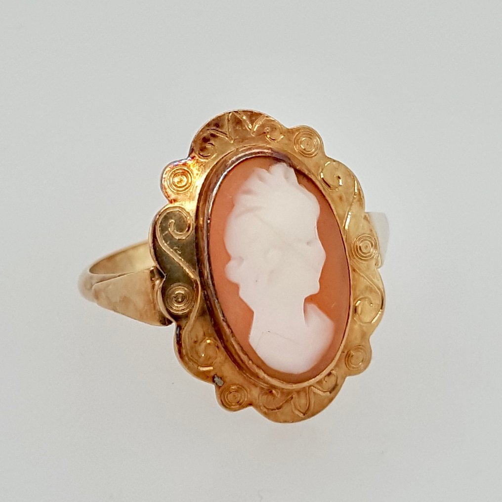 戒指 - 14 克拉 黃金 - Camee #1.0