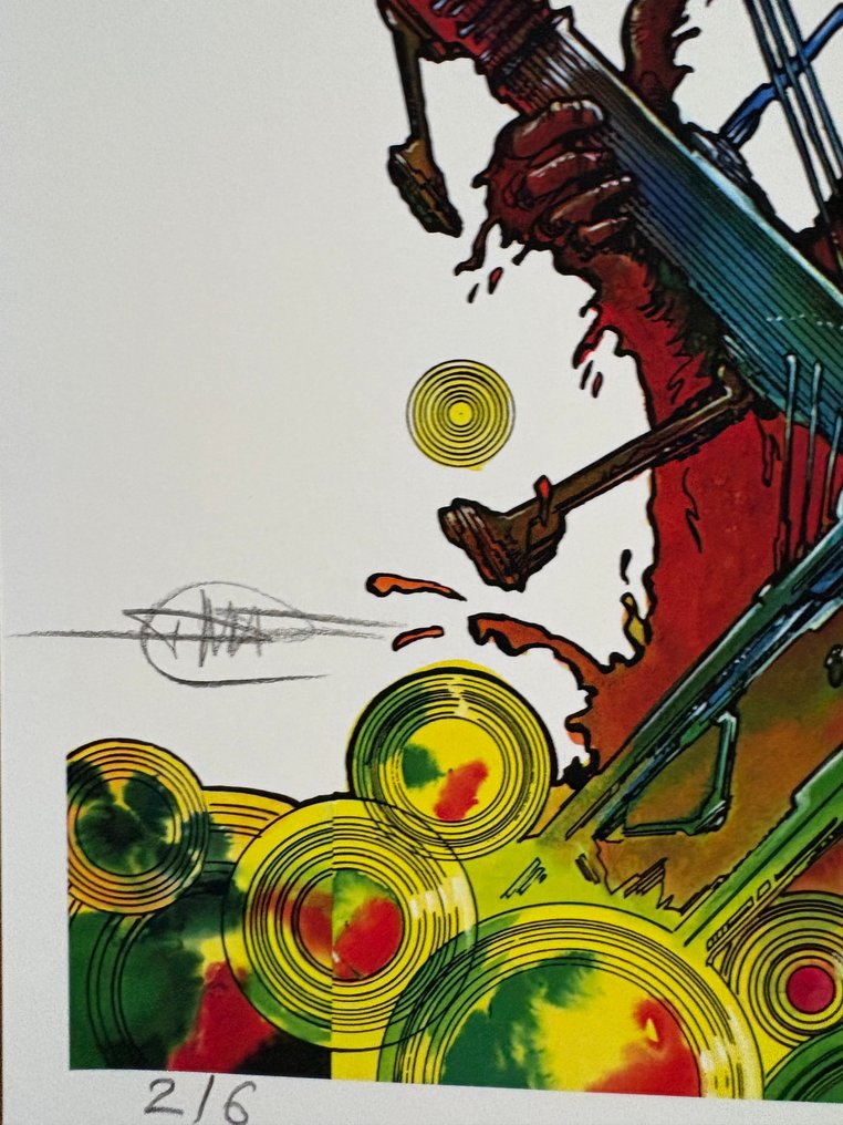 Philippe Druillet - Jimi Hendrix - Signed Pigment Print 30/30 (Ed. 2/6) – Johnny Hallyday Exhibition, Strasbourg #1.0