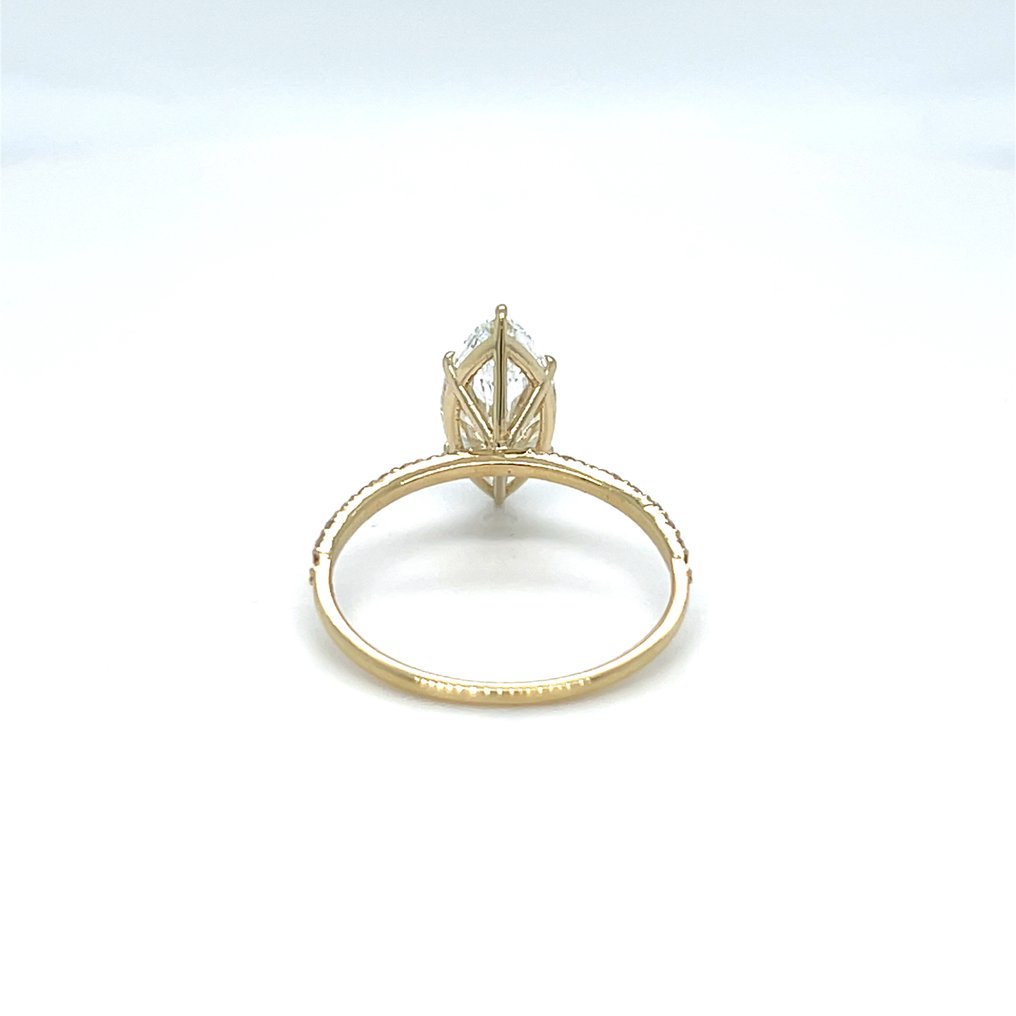 Sans prix de réserve - Bague - 14 carats Or jaune - 1.20ct. tw. Diamant (Cultivé en laboratoire) - Diamant #4.3