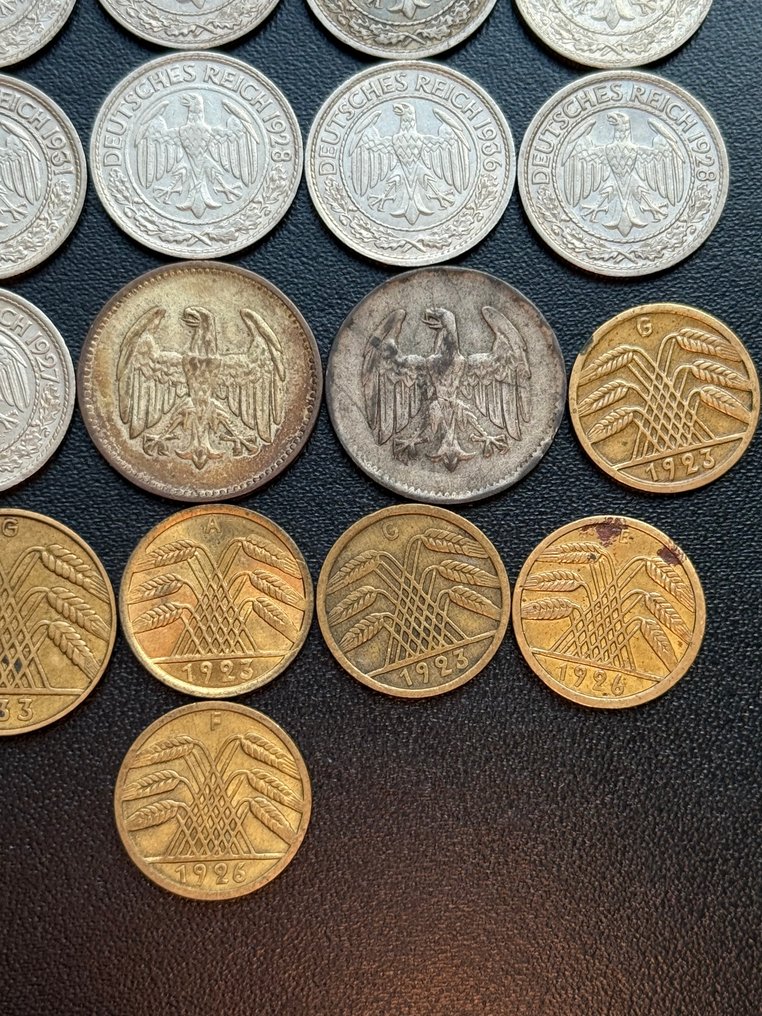 Germany, Weimar and the Third Reich. Deutschland. Konvolut seltener Reichspfennige 5 Reichspfennig - 1 Mark 1909 - 1936 1936-1945 (No reserve price) #3.2