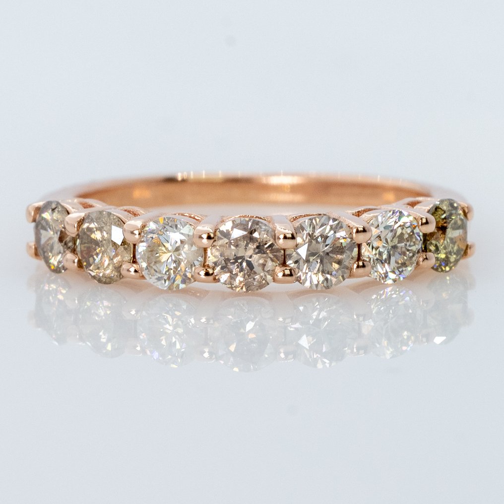 Sem preço de reserva - Anel - 14 K Ouro rosa -  1.06ct. tw. Diamante (Colorido natural) - IGI #1.0