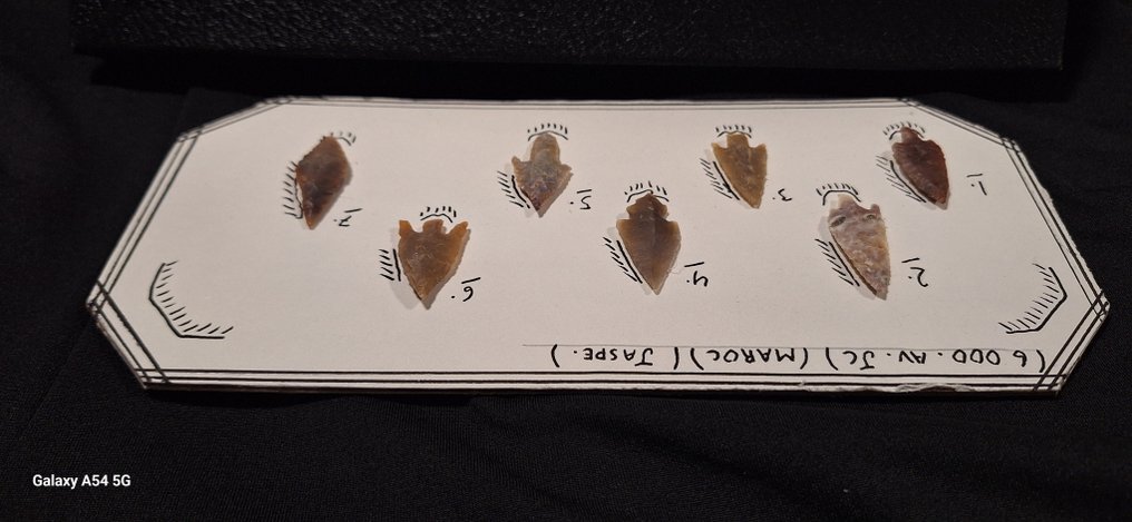 新石器時代 碧玉 新石器时代彩色碧玉箭头点收藏，来自北非，公元前6000年左右。 - 238 mm  (沒有保留價) #4.3