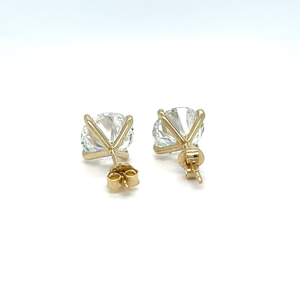 χωρίς τιμή ασφαλείας - Σκουλαρίκια - 14 καράτια Κίτρινο χρυσό - 2.00ct. tw. Διαμάντι (Εργαστηριακής καλλιέργειας) #4.3