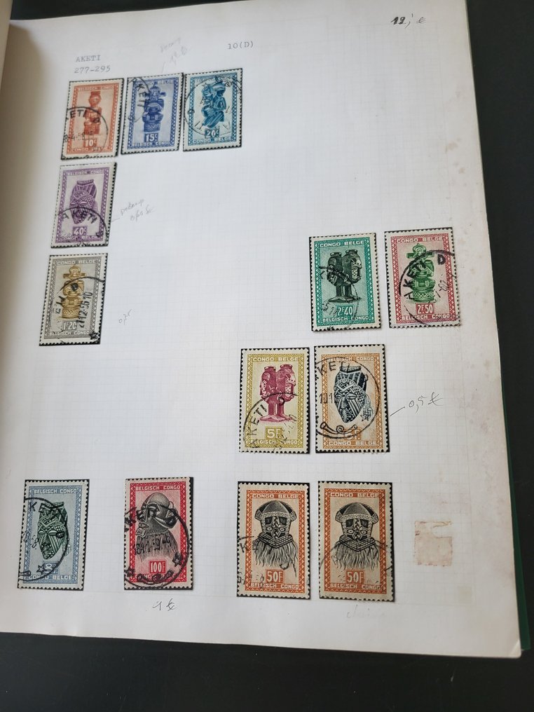 Belgian Congo 1947/1955 - Specialized collection series of indigenous art with stamps from many places. #1.0