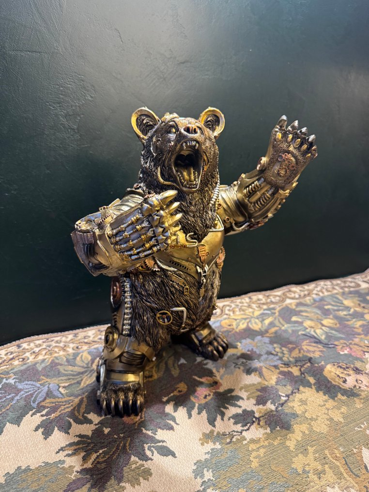 雕塑, Agressieve beer - STEAMPUNK - 32 cm - 树脂 #1.0