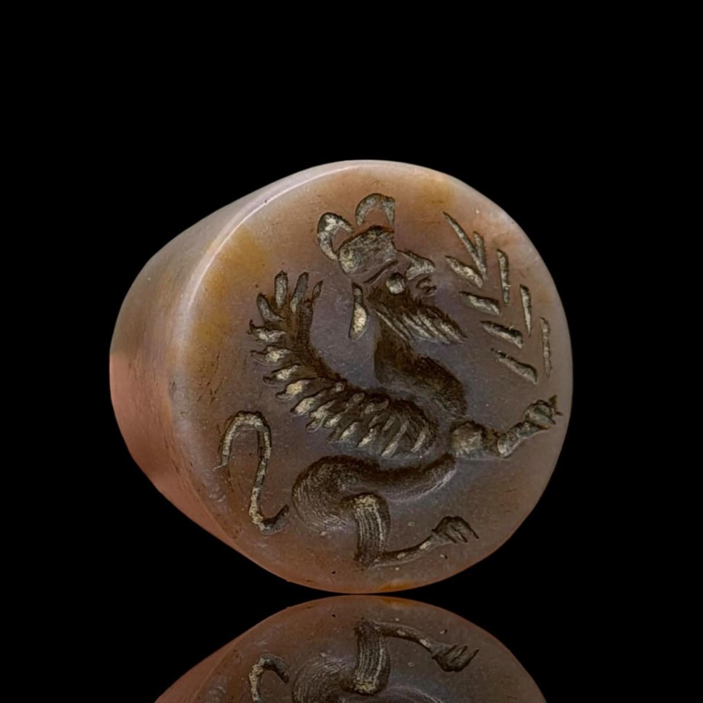 Réplica de Oriente Próximo Jade Cuenta de intaglio (Sin precio de reserva) #1.0