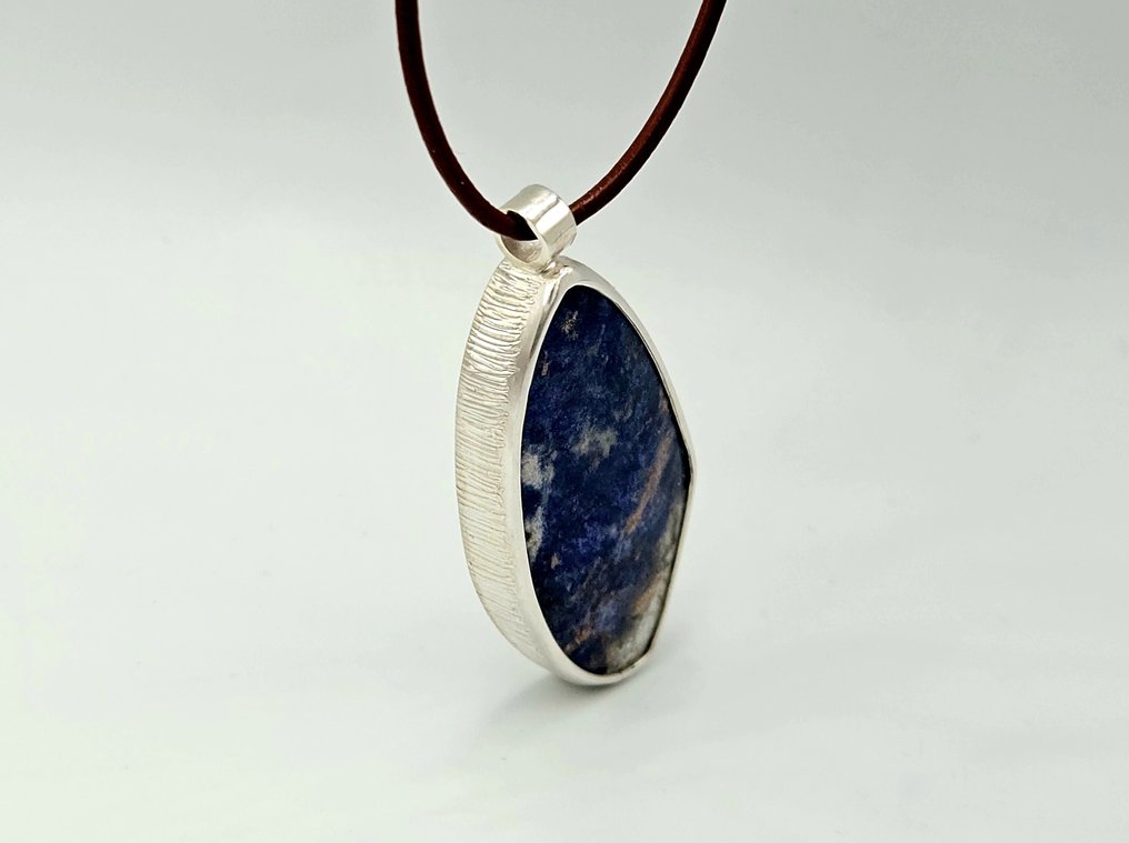 银 - 吊坠 - 稀有蓝色苏打石 #2.1