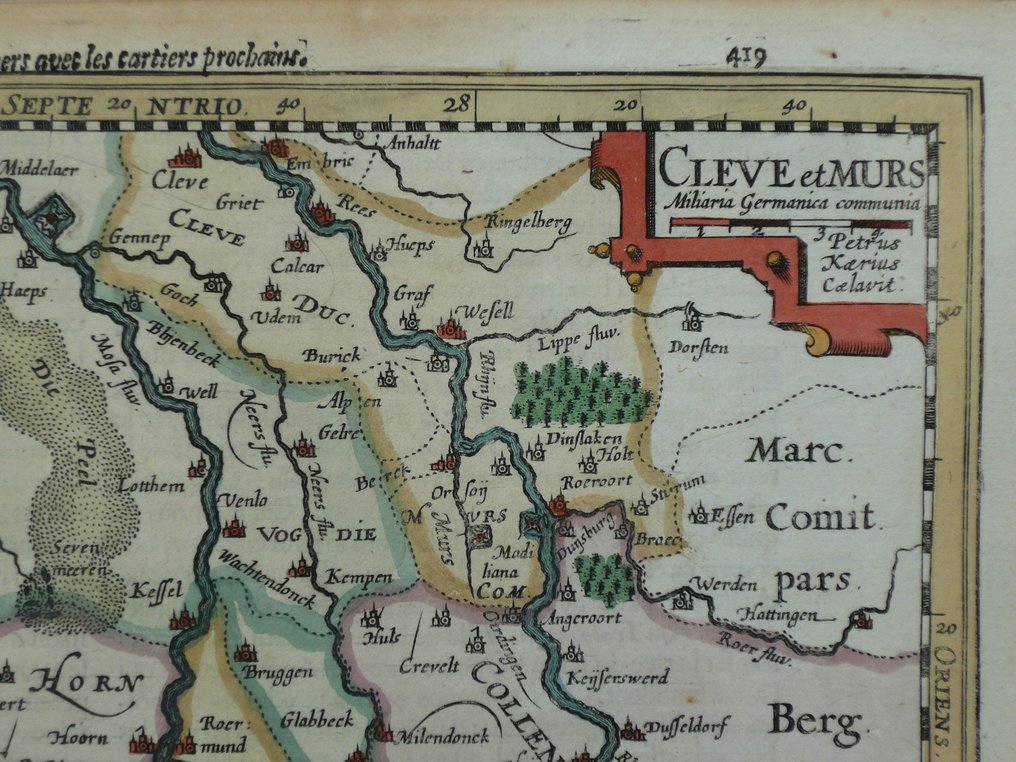 Netherlands - Limburg, Brabant, Maastricht, Roermond, Venlo, Eindhoven; Petrus Kaerius / J.E. Cloppenburg - Cleve et Murs - 1632 #3.2