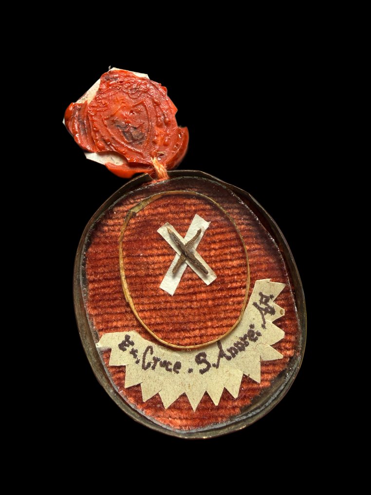  Reliquary - golden metal, Glass, Textile - 1850-1900 - From the Cross of Saint Andrew the Apostle  #2.1