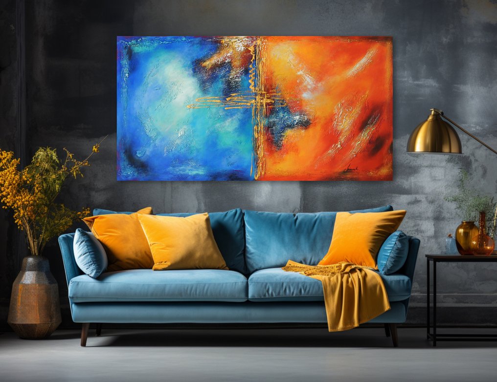 Monika Spiewak - Abstract - Oil Painting Stretched On The Frame - XXL - Ready To Hang - 1/1 Unique Piece #1.0