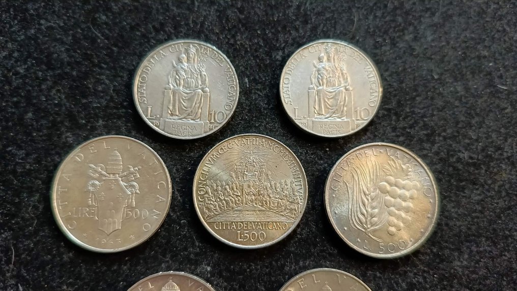 Βατικάνο. 500 Lire / 10 Lire silver (7 coins)  (χωρίς τιμή ασφαλείας) #4.3