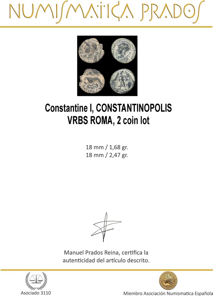 Római Birodalom. I. Konstantin (AD 306-337). (Nincs minimálár) #1.0