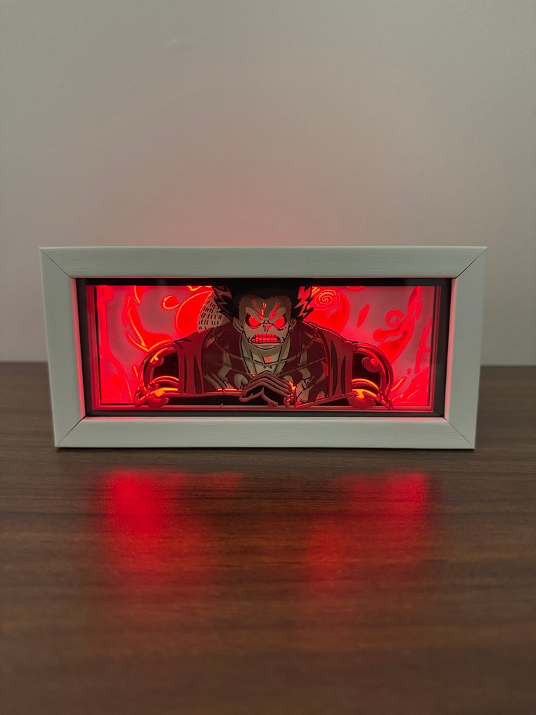 Lampe de table - Bois - Boîte à ombres lumineuses RGB inspirée de One Piece #1.0