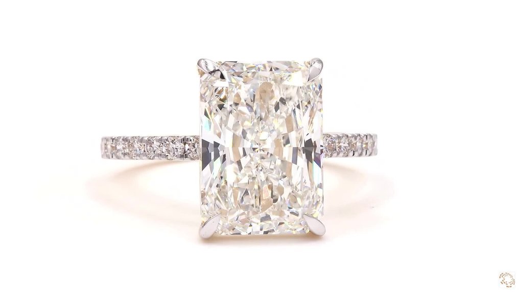 Zonder minimumprijs - Ring - 18 karaat Geel goud -  5.40ct. tw. Diamant (Lab-grown) - Diamant - E, VVS2 #2.1