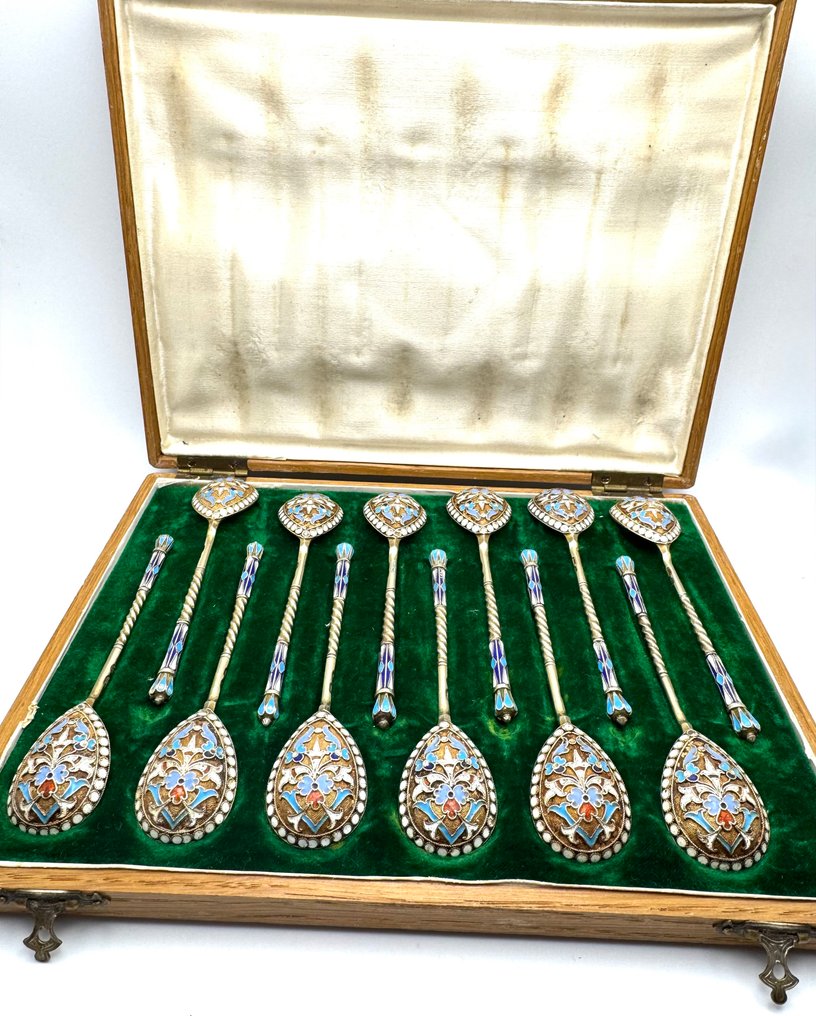 Scatola per cucchiai (12) - .875 (84 Zolotniki) argento #2.1