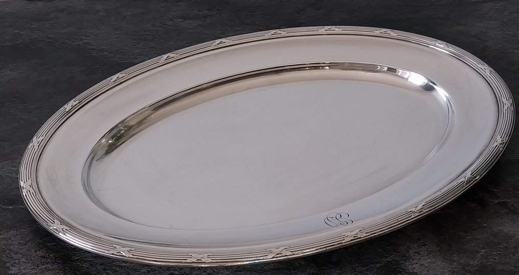 Christofle - Vassoio da portata - Monogrammé - Art Déco - Placcato argento #2.1