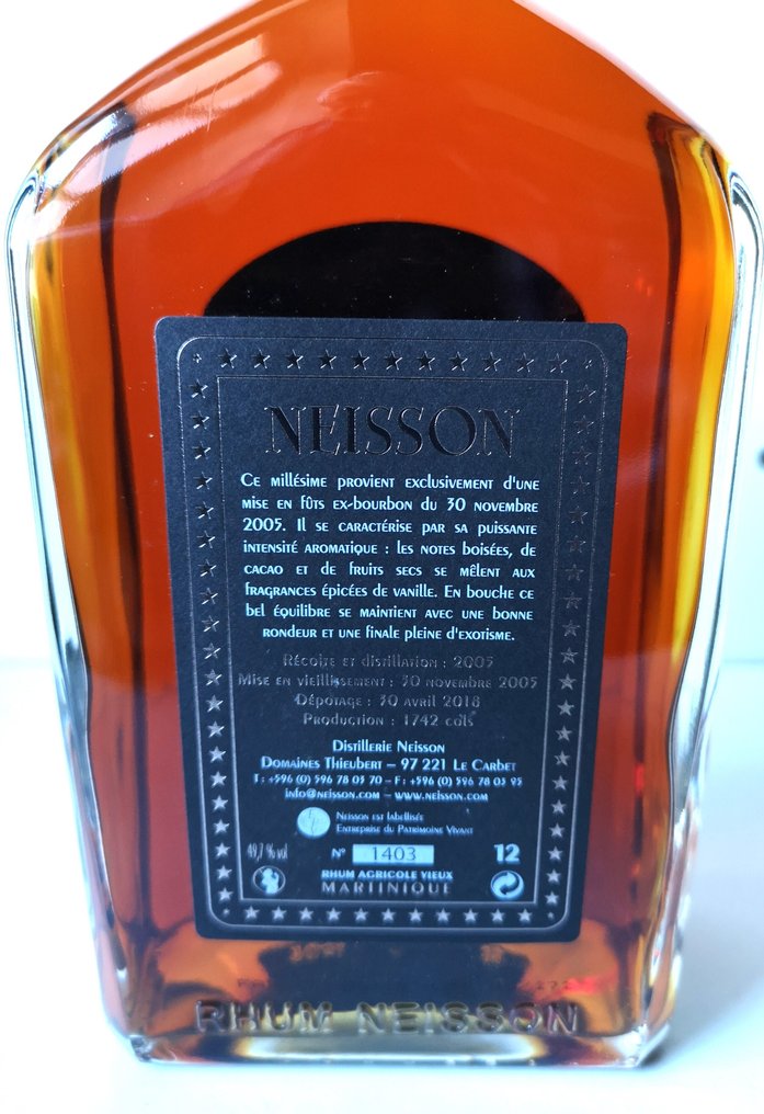 Neisson 2005 12 years old - Rhum Agricole Vieux    - b. 2018  - 70cl #3.2