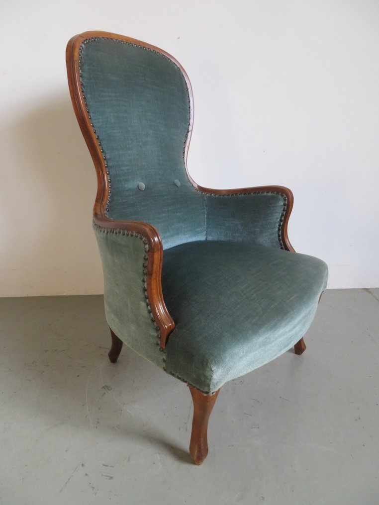 Armstol - Valnød, Fløjl - Levering mulig #2.1