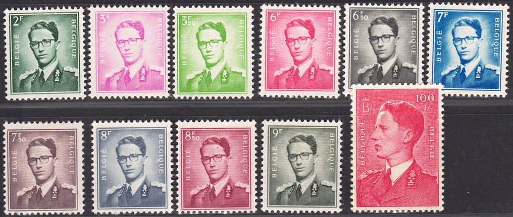 Belgium 1958 - Z.M. King Baudouin, merchant type. - OBP 1066/1075 #1.0