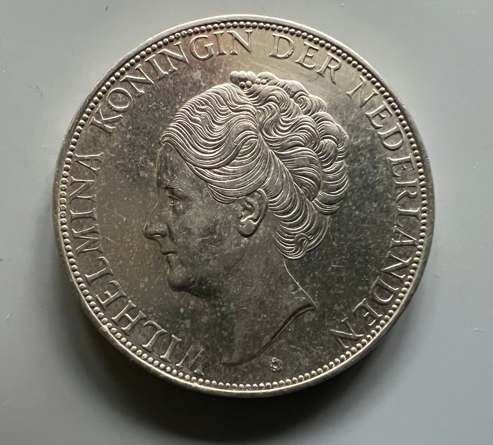 Holland. Wilhelmina. 2 1/2 Gulden 1938 Grof Haar  (Ingen mindstepris) #1.0