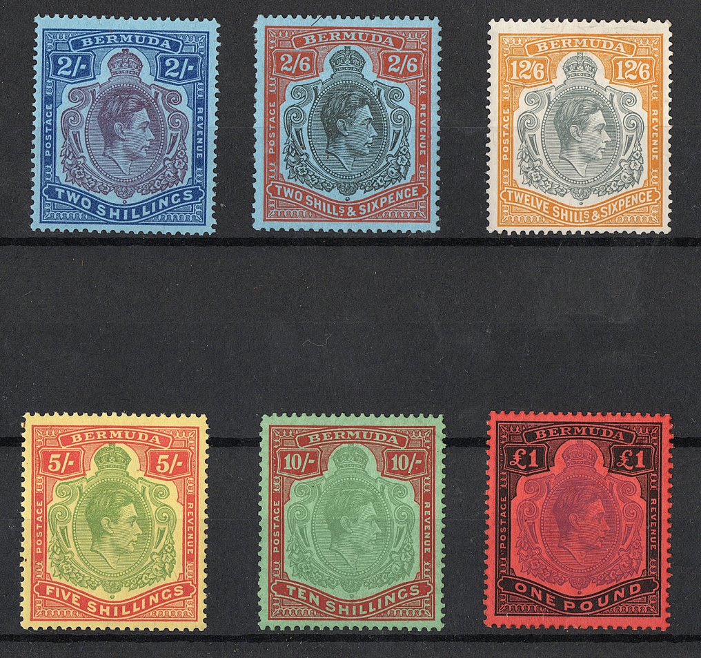 Bermuda 1938/1938 - Bermuda KGVI Set of Stamps - Stanley Gibbons 116 - 121 #1.0