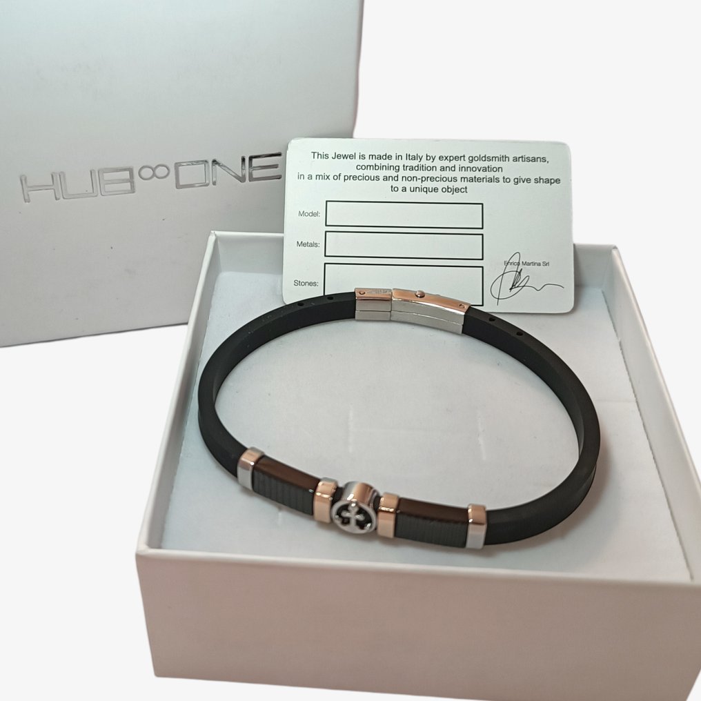 18 καράτια - Βραχιόλι σε χειρουργικό ατσάλι., Ροζ χρυσό - Βραχιόλι - Manifattura Italiana #3.2