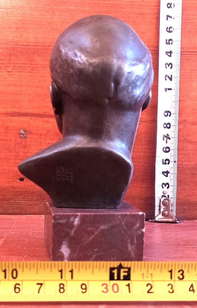 苏联铜制列宁头像——原版苏联桌面雕塑——社会主义现实主义 - 军用配件 #4.3