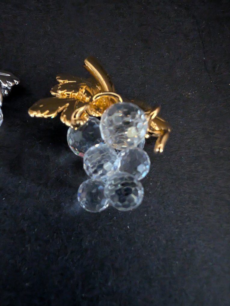 塑像, Swarovski broches druiventros - 4.6 cm - 金属, 铑镀层 #1.0
