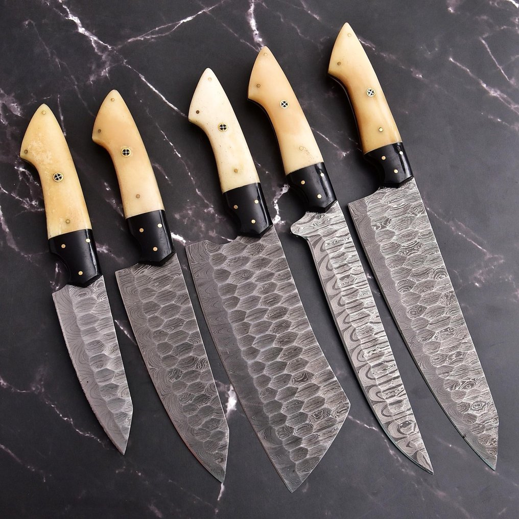 GUFA - Coltello da cucina - Kitchen knife set -  Coltelli da chef - sudore, Manico in osso di cammello - Nord America - Coltello da cucina, coltello da chef #1.0