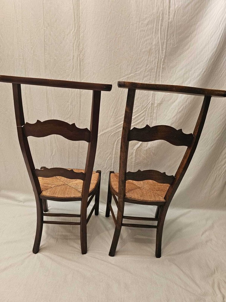 Πολυθρόνα - Σετ από αντίκες ξύλινες πολυθρόνες με καθίσματα από καλάμι - Rattan, Ξύλο #4.3