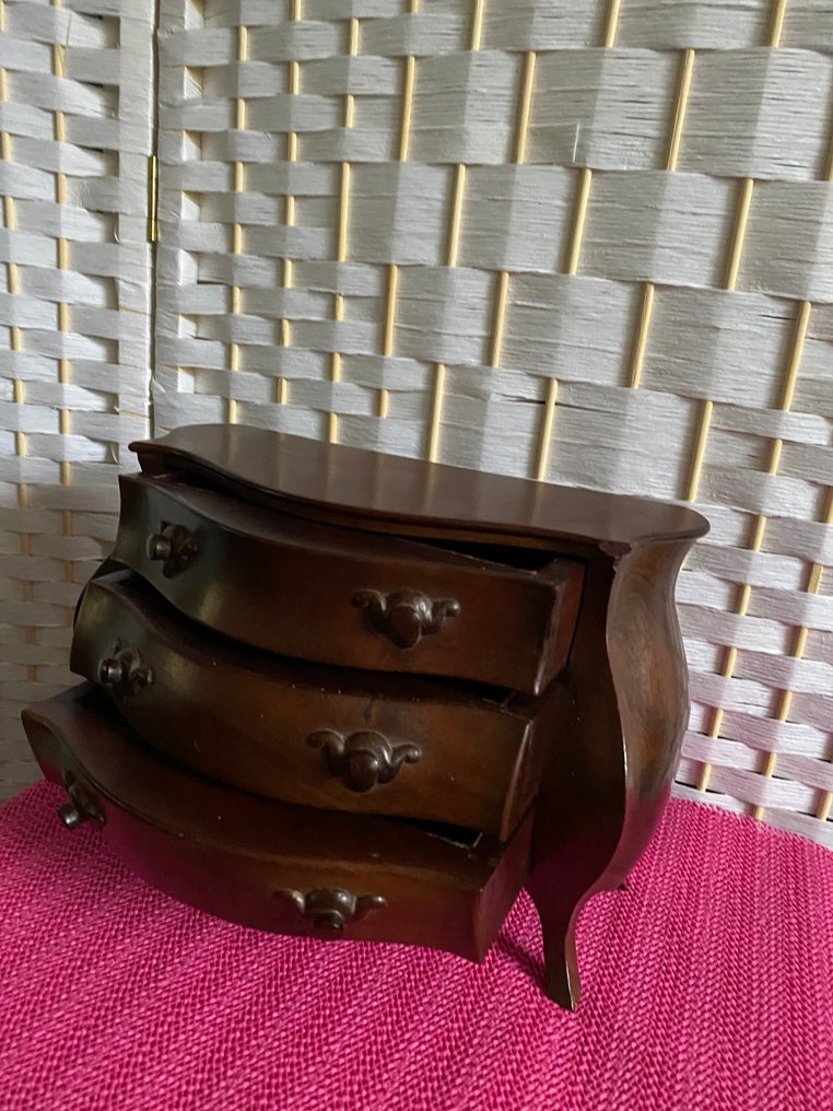 meester stuk - Dulap - Mahon - Antichități miniatură buikkast. #4.3