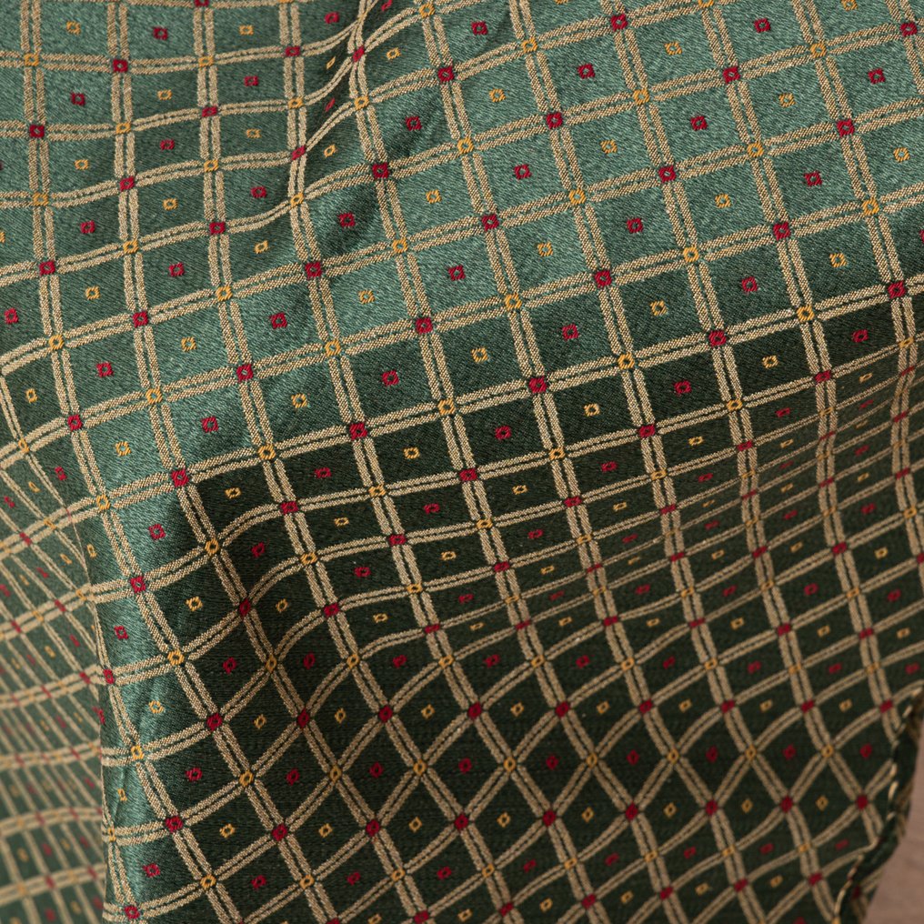 Tessuto Gobelin - 英国赛道绿 – 绿色与金色菱形 - 室内装潢面料  - 270 cm - 280 cm #1.0