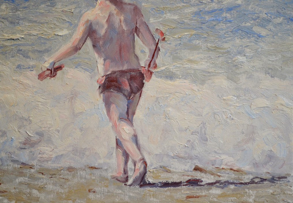 Chris van Dijk (1952) Impressionist - " Des belles vagues blanches " #3.2