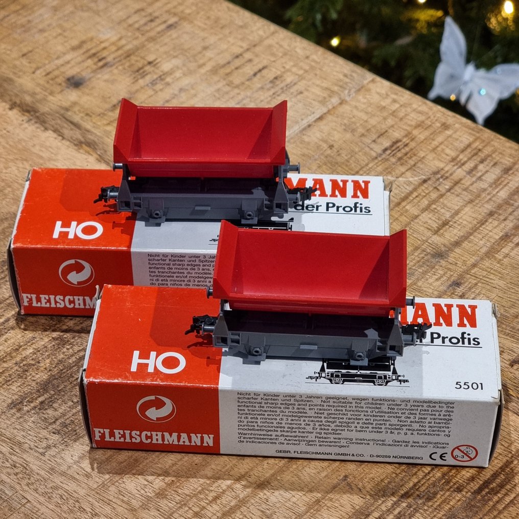Fleischmann H0 - 5501 - 模型火車 (2) - 包含在原始包装中；一套两个倾斜车；状态明显良好，没有明显损坏。 #4.3