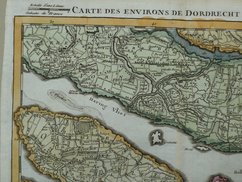 Belgium - Zuid Holland / Dordrecht / Willemstad; J.B. Crepy - Carte des environs de Dordrecht et de Willemstad - 1721-1750 #2.1