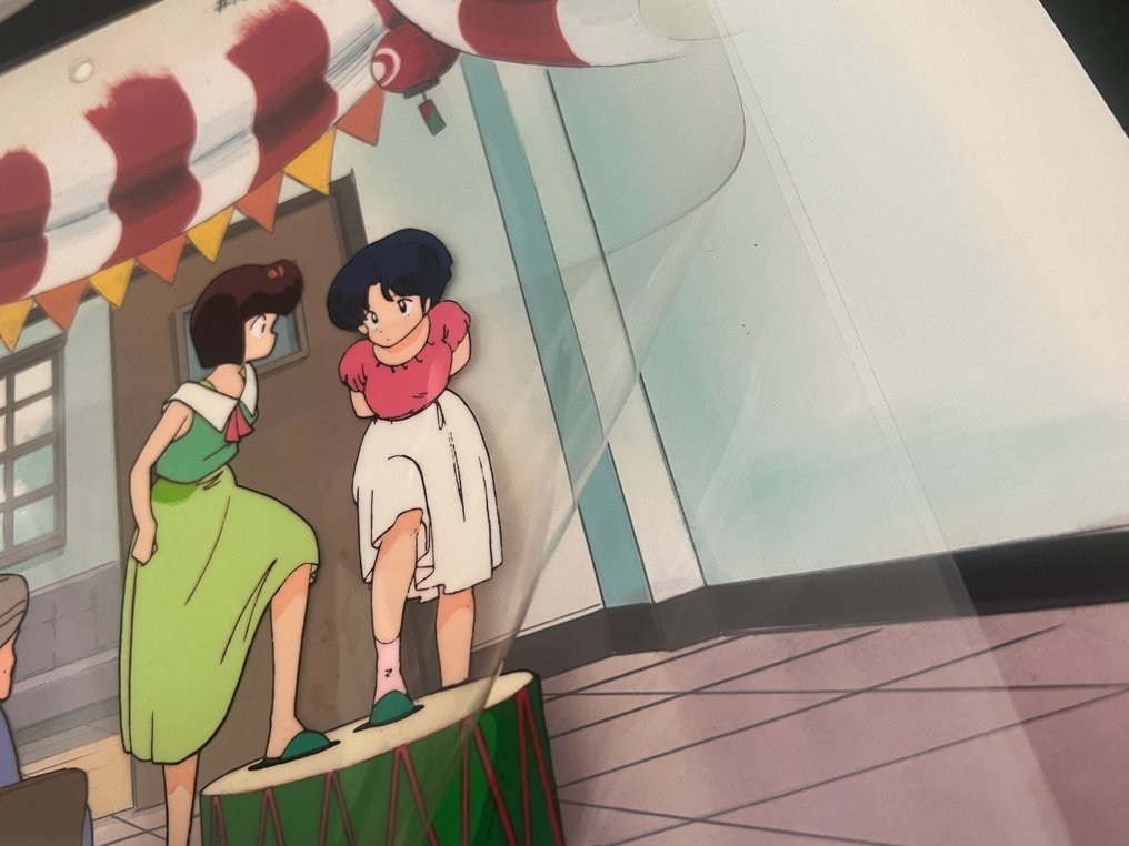 Rumiko Takahashi - 2 Animasjonscel + håndmalt bakgrunn - Ranma ½ - 1989 #2.1