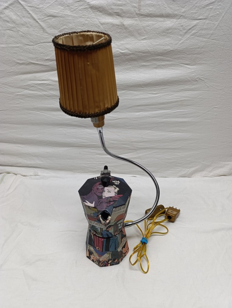 Table lamp - Plastic, Steel, Aluminium, Coffee maker transformed into a lamp. #1.0