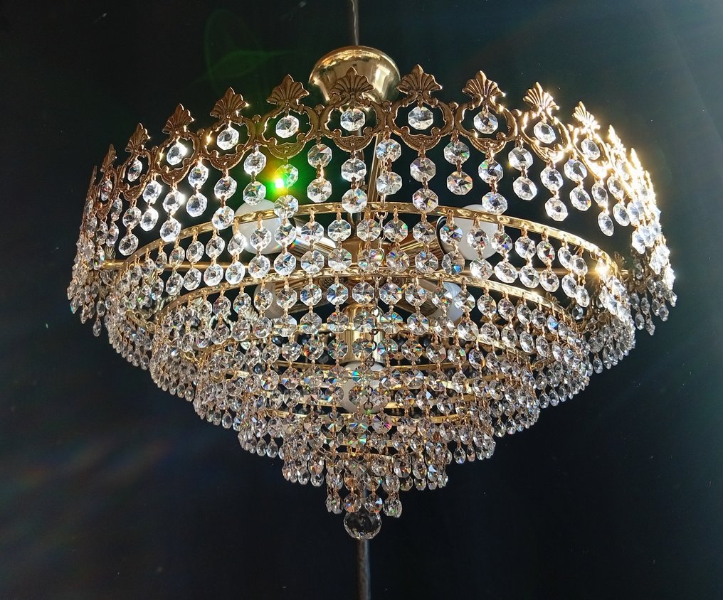 Πολυέλαιος - Κρύσταλλο, Ορείχαλκος, Gold plated - Πολύ μεγάλο λαμπερό #4.3